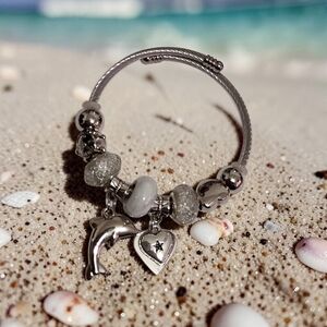Custom Elegant Silver Charm Bracelet